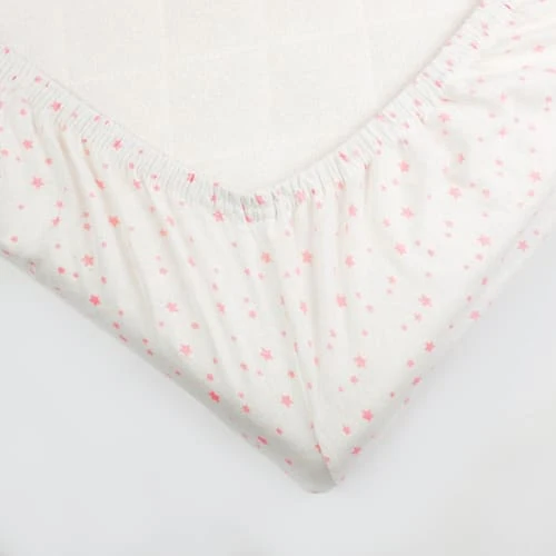 KINOUSSES Drap Housse Bébé 70 X 140 Cm Rose Coton 3 KINOUSSES Drap Housse Bébé 70 X 140 Cm Rose Coton – Image 3