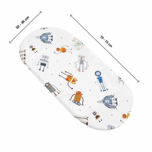 SEVIRA KIDS Drap Housse Couffin Ovale En Bambou, Moby 5 SEVIRA KIDS Drap Housse Couffin Ovale En Bambou, Moby – Image 5