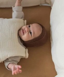 Cocoeko Drap Housse Gaze De Coton Camel (90 X 190 Cm) -Bloom-boutique drap housse gaze de coton camel 90 x 190 cm 3