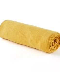 Cocoeko Drap Housse Gaze De Coton Moutarde (70 X 140 Cm)