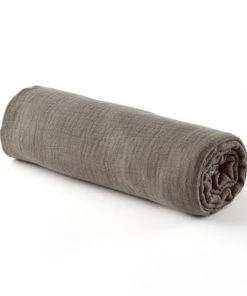 Cocoeko Drap Housse Gaze De Coton Taupe - 2 Tailles (60 X 120 Cm)