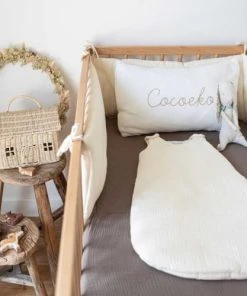 Alternative view of Cocoeko Drap Housse Gaze De Coton Taupe (70 X 140 Cm)