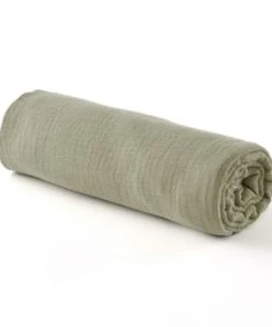 Cocoeko Drap Housse Gaze De Coton Taupe (70 X 140 Cm) -Bloom-boutique drap housse gaze de coton vert sauge 2 tailles 70 x 140 cm 1