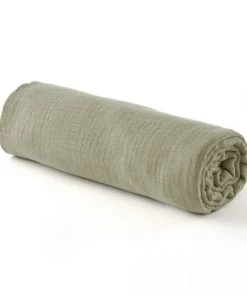 Cocoeko Drap Housse Gaze De Coton Vert Sauge (60 X 120 Cm)
