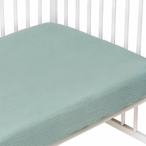 SEVIRA KIDS Drap Housse Lit Bébé En Gaze De Coton 70x140 2 SEVIRA KIDS Drap Housse Lit Bébé En Gaze De Coton 70x140 – Image 2