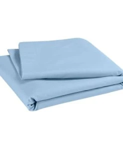 P'tit Basile Drap Plat Coton Bio 118x180 Bleu Ciel