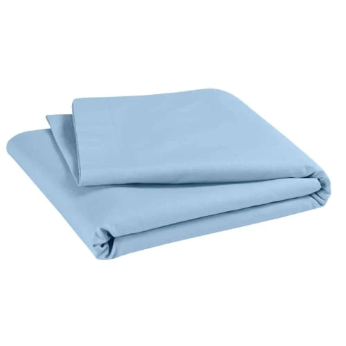 P'tit Basile Drap Plat Coton Bio 118x180 Bleu Ciel 1 P'tit Basile Drap Plat Coton Bio 118x180 Bleu Ciel