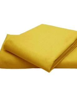 P'tit Basile Drap Plat Coton Bio 118x180 Jaune Or