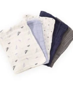 KINOUSSES Gant De Toilette Bébé Blanc Mousseline De Coton -Bloom-boutique gant de toilette bebe bleu mousseline de coton 4