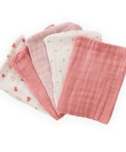 KINOUSSES Gant De Toilette Bébé Bleu Mousseline De Coton -Bloom-boutique gant de toilette bebe rose mousseline de coton