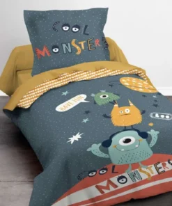 TODAY Housse De Couette 140x200cm Kids Monsters + 1 Taie