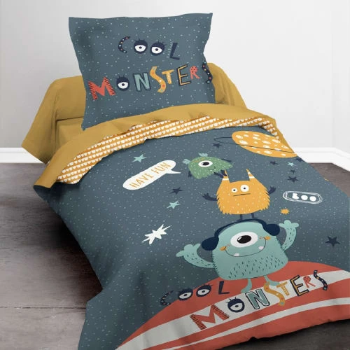 TODAY Housse De Couette 140x200cm Kids Monsters + 1 Taie 1 TODAY Housse De Couette 140x200cm Kids Monsters + 1 Taie