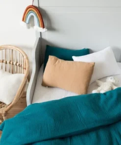 Cocoeko Housse De Couette Bébé Bleu Paon