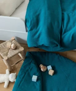 Cocoeko Housse De Couette Bébé Bleu Paon -Bloom-boutique housse de couette bebe bleu paon 3