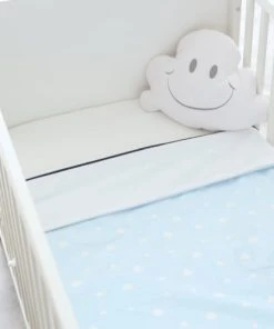 KINOUSSES Housse De Couette Bébé Bleu Velours -Bloom-boutique housse de couette bebe bleu velours 2