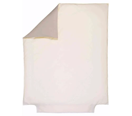 P'tit Basile Housse De Couette Bicolore 100% Coton Bio 120x150 écru Et Taupe 2 P'tit Basile Housse De Couette Bicolore 100% Coton Bio 120x150 écru Et Taupe – Image 2