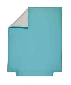 P'tit Basile Housse De Couette Bicolore 100% Coton Bio 120x150 Turquoise Et Gris Pe -Bloom-boutique housse de couette bicolore 100 coton bio 120x150 turquoise et gris pe 2