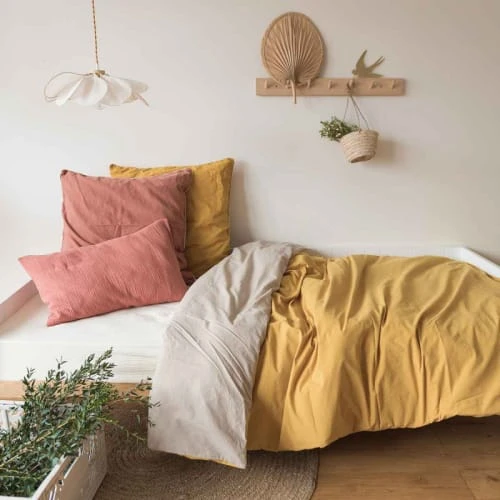 Cocoeko Housse De Couette Coton Lavé Moutarde 1 Cocoeko Housse De Couette Coton Lavé Moutarde