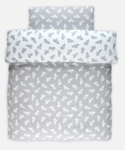 Noukie's Housse De Couette En Coton Bio Eléphant Gris (100 X 140 Cm)