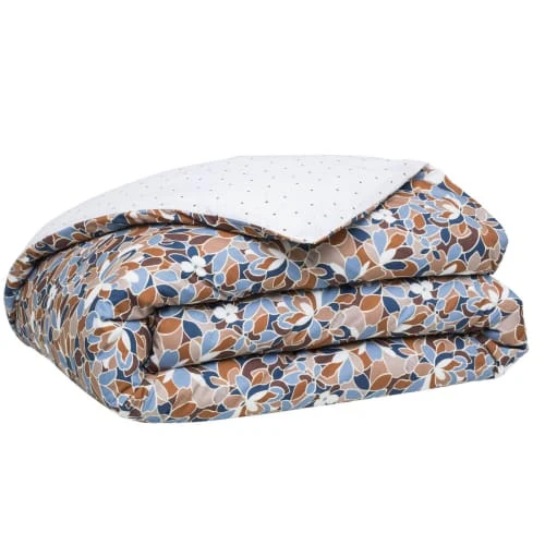 Essix Housse De Couette En Percale De Coton Orange Et Bleu 140x200 2 Essix Housse De Couette En Percale De Coton Orange Et Bleu 140x200 – Image 2