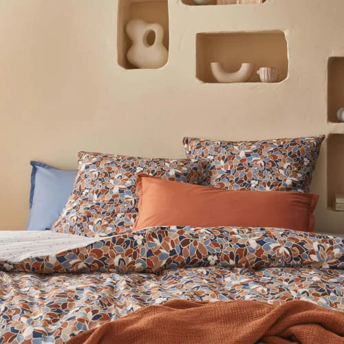 Essix Housse De Couette En Percale De Coton Orange Et Bleu 140x200 3 Essix Housse De Couette En Percale De Coton Orange Et Bleu 140x200 – Image 3