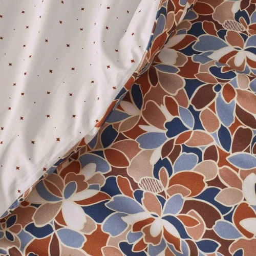 Essix Housse De Couette En Percale De Coton Orange Et Bleu 140x200 4 Essix Housse De Couette En Percale De Coton Orange Et Bleu 140x200 – Image 4