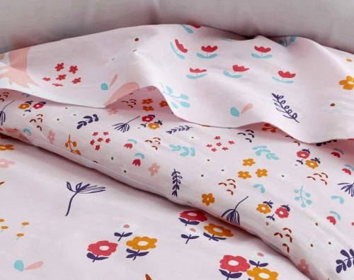 Becquet Housse De Couette Enfant Réversible 200x200 Rose En Coton 2 Becquet Housse De Couette Enfant Réversible 200x200 Rose En Coton – Image 2