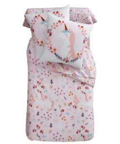 Becquet Housse De Couette Enfant Réversible 200x200 Rose En Coton