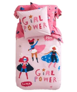 Becquet Housse De Couette Enfant Réversible 200x200 Rose En Coton