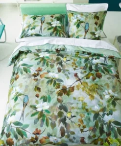 Designers Guild Housse De Couette Imprimée En Percale De Coton Bleu