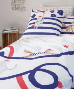 Carré Blanc Housse De Couette Réversible Coton Biologique