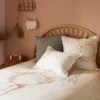 Carré Blanc Housse De Couette Réversible Pur Coton Biologique Attrape Rêve