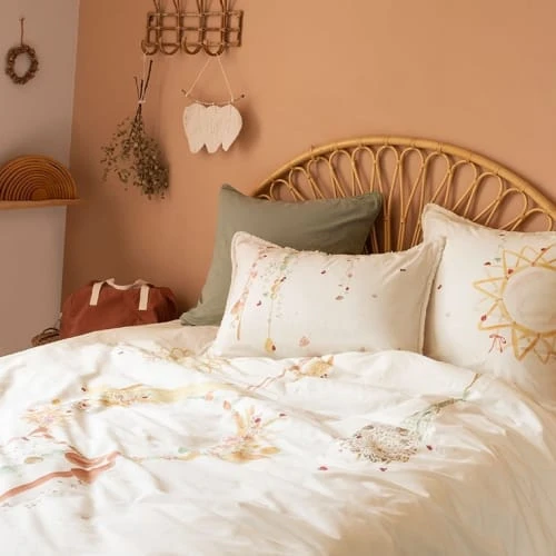 Carré Blanc Housse De Couette Réversible Pur Coton Biologique Attrape Rêve 3 Carré Blanc Housse De Couette Réversible Pur Coton Biologique Attrape Rêve – Image 3