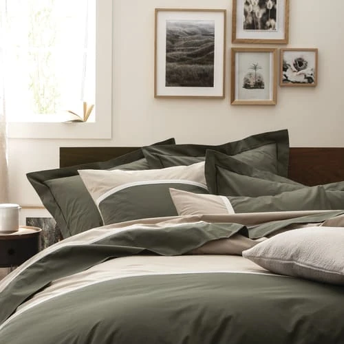 Essix Housse De Couette Unie En Percale De Coton Kaki 140x200 1 Essix Housse De Couette Unie En Percale De Coton Kaki 140x200