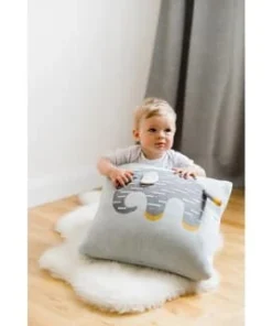 Kindsgut Housse De Coussin En Coton Motif éléphant Gris Et Jaune -Bloom-boutique housse de coussin en coton motif elephant gris et jaune 2
