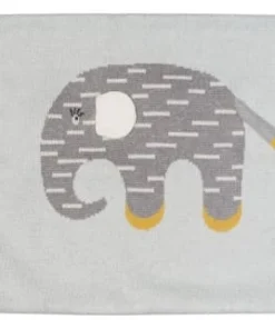 Kindsgut Housse De Coussin En Coton Motif éléphant Gris Et Jaune