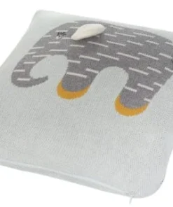 Kindsgut Housse De Coussin En Coton Motif éléphant Gris Et Jaune -Bloom-boutique housse de coussin en coton motif elephant gris et jaune 4