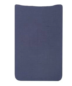 KINOUSSES Housse De Matelas à Langer Bébé Bleu Marine Mousseline De Coton