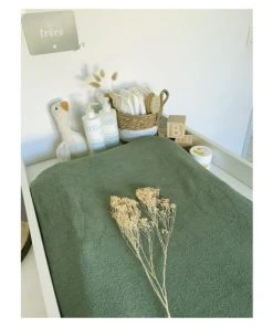 Candide Housse De Matelas à Langer Kaki éponge 50x75cm -Bloom-boutique housse de matelas a langer kaki eponge 50x75cm 2