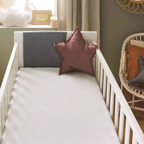 P'TIT LIT Lot De 2 Draps Housses Alèses 2 En 1 Coton Imperméable Blanc Et Gris 6 2 P'TIT LIT Lot De 2 Draps Housses Alèses 2 En 1 Coton Imperméable Blanc Et Gris 6 – Image 2