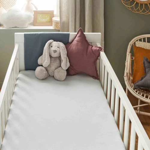 P'TIT LIT Lot De 2 Draps Housses Alèses 2 En 1 Coton Imperméable Gris 60x120 Cm 2 P'TIT LIT Lot De 2 Draps Housses Alèses 2 En 1 Coton Imperméable Gris 60x120 Cm – Image 2