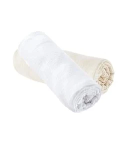 Cocoeko Lot De 2 Draps-housses Ecru/Blanc 60x120 Cm