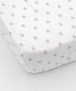 BabyCalin Lot De 2 Draps Housses étoile Gris (60 X 120 Cm) -Bloom-boutique lot de 2 draps housses etoile gris 60 x 120 cm 2
