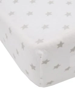 BabyCalin Lot De 2 Draps Housses étoile Gris (70 X 140 Cm) -Bloom-boutique lot de 2 draps housses etoile gris 70 x 140 cm 4