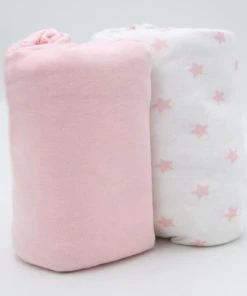 BabyCalin Lot De 2 Draps Housses étoile Rose (60 X 120 Cm) -Bloom-boutique lot de 2 draps housses etoile rose 60 x 120 cm 5