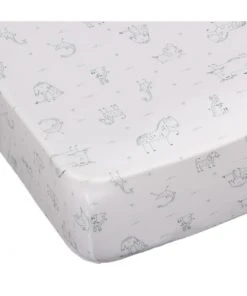 Blanc Avenue Bébé Lot De 2 Draps Housses Jersey 40x80 Cm Blanc/aqua