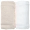 Eveil Et Nature Lot De 2 Draps Housses Jersey 40x80 Cm Coton Bio Blanc/Ecru