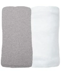Eveil Et Nature Lot De 2 Draps Housses Jersey 40x80 Cm Coton Bio Blanc/Lagon -Bloom-boutique lot de 2 draps housses jersey 40x80 cm coton bio gris blanc gamme bio unis 3