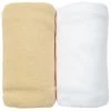 Eveil Et Nature Lot De 2 Draps Housses Jersey 60x120 Cm Coton Bio Blanc/Jaune