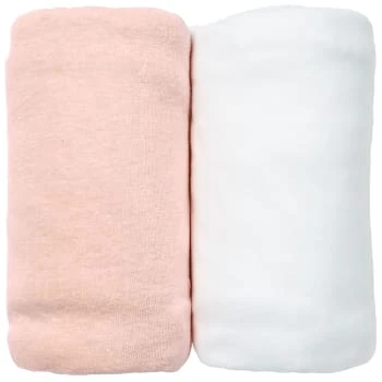 Eveil Et Nature Lot De 2 Draps Housses Jersey 60x120 Cm Coton Bio Blanc/Lagon 2 Eveil Et Nature Lot De 2 Draps Housses Jersey 60x120 Cm Coton Bio Blanc/Lagon – Image 2